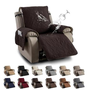 Imagem de YUEANG Capa de cadeira reclinável 100% impermeável, capas de cadeira reclinável para cadeira reclinável, de tecido antiderrapante, capa de sofá para sala de estar, para animais de estimação e crianças