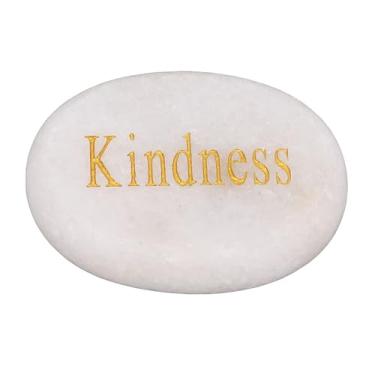 Imagem de SIWOTED Pedra Inspiradora Gravada Letras Pedra de Mármore para Decoração de Incentivo Presente de Feriado (gentileza)