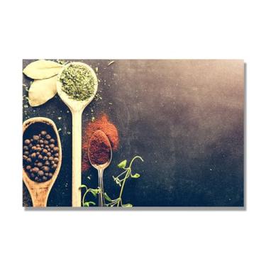Imagem de NHLDZYH Tela decorativa cozinha, arte vintage especiarias coloridas, arte de parede quadros para sala de estar quarto cozinha. C19. 40 x 60 cm. Apenas tela