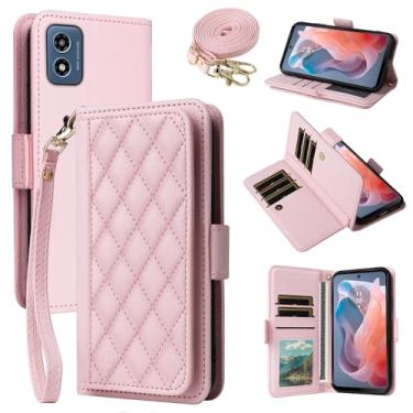 Imagem de Dibosom Capa carteira para Motorola Moto G Play 4G 2024 Argyle com alça de pulso/ombro compartimentos para cartões, suporte para cartão, minimalista, capa de celular acolchoada para XT2413V XT2413-1