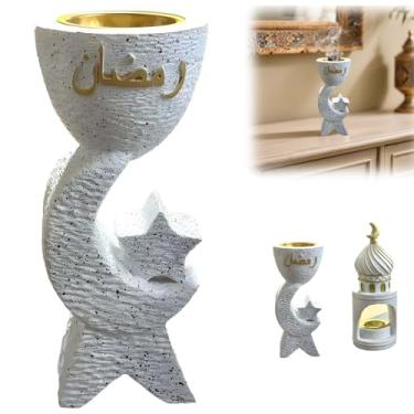 Imagem de Suporte de incenso estilo Oriente Médio | Queimador de incenso inspirado em arquitetura árabe de resina para aromaterapia, ioga, spa | Presente ideal do Ramadã e decoração de casa islâmica (suporte de