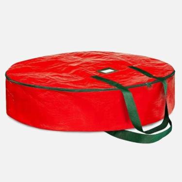 Imagem de CYTJHMD Organizadores de bolsa de armazenamento de grinaldas, bolsa de armazenamento de guirlanda de Natal, material de lona PE, com zíper e alça de transporte resistente, poeira, proteção contra