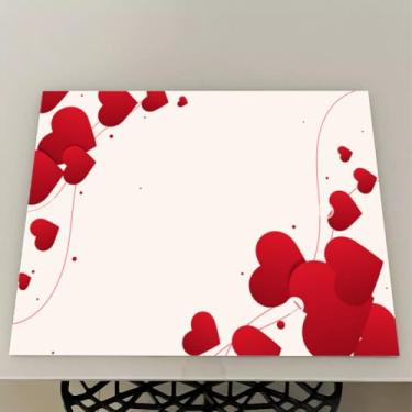 Imagem de Jogo Americano Natal Souplast Impermeável Lona Kit 4 6 8 10 ou 12 Unidades Mesa Posta (Coração 12,12 Peças)