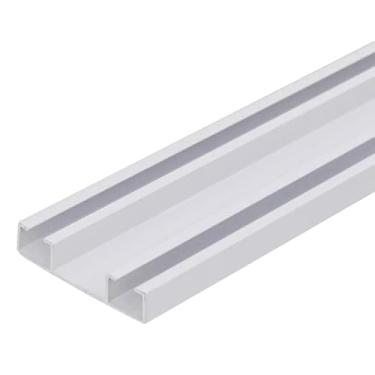 Imagem de kit Trilho Suíço Duplo Max Cortina Branco e Preto Kit Cortineiro Varão 1,5/2/3/4/5/6 Metros - cortina onda perfeita (6 Metros)