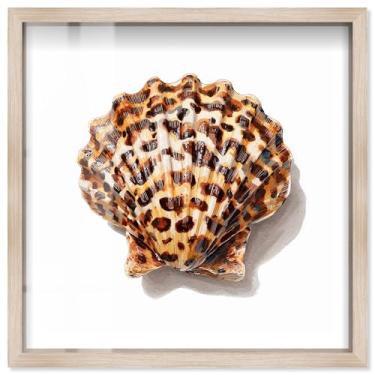 Imagem de Arte de parede glamorosa Wild Crest II Shadowbox por Notoriart, moldura loira, 53 x 53 cm