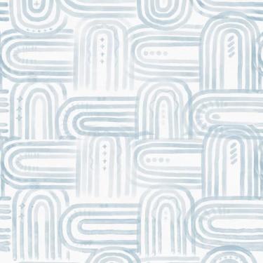Imagem de XiaoDeYouth Papel de parede Boho Peel and Stick azul claro e branco papel de parede geométrico 43,9 cm x 3,048 cm papel de parede removível vinil autoadesivo para armários quarto