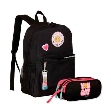 Imagem de Kit Escolar Mochila + Estojo Super Style Menina Original Clio -