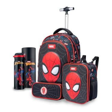 Imagem de Kit Mochila Lancheira Estojo Homem Aranha Marvel Rodinha