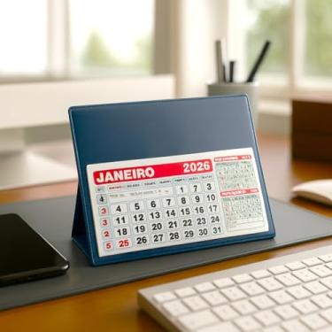 Imagem de Calendário De Mesa 2026, Calendário Executivo, Folhinha de Mesa - Azul