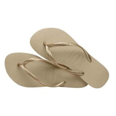 Imagem de Chinelo Feminino Havaianas Tiras Metalizada Casual Slim-Feminino
