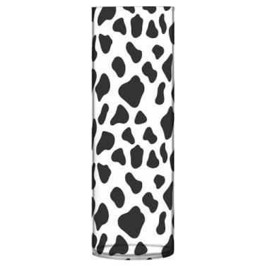 Imagem de CEBUGI Vaso de flores com estampa de vaca 10 x 30 cm, vaso cilíndrico para flores, vaso transparente inquebrável para decoração de casa de festa de casamento