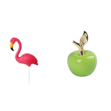 Imagem de Whtkoph Escultura de Flamingo para Jardim E Figura Decorativa de Cerâmica para O Natal E Decoração de Casa.