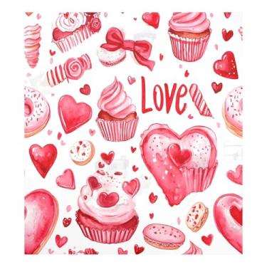 Imagem de Blueangle Capa magnética de cupcakes de dia dos namorados, capa frontal para lava-louças, adesivos de eletrodomésticos, adesivos de eletrodomésticos, adesivo magnético decorativo de 58,4 cm C x 66 cm