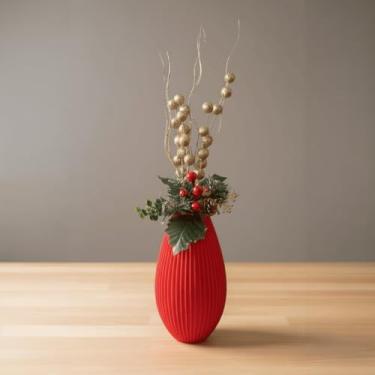 Imagem de Vaso Decorativo Com o Arranjo de natal - Tiffany: O Toque de Estilo que Seu Ambiente Precisa! (Amarelo, 18cm)