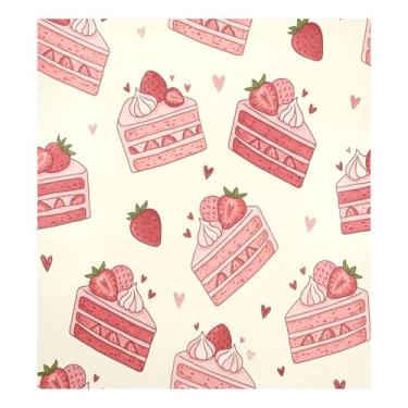 Imagem de Blueangle Capa magnética para máquina de lavar louça bolo de morango dos namorados, decoração da capa frontal da máquina de lavar louça, adesivos de eletrodomésticos, adesivos de eletrodomésticos, 58