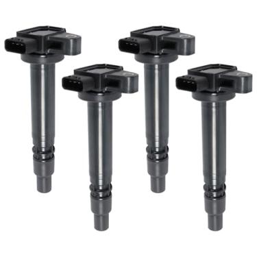 Imagem de YOMALL 4 peças de bobinas de ignição UF323 pacote de bobina de ignição serve para 2002 2003 2004 Tacoma 2.4L 2.7L, 1999 2000 4Runner 2.7L, 9091902237 peças de reposição do pacote de bobinas
