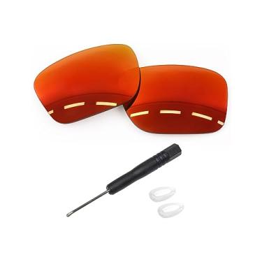 Imagem de Forobb Lentes de reposição polarizadas para óculos de sol Oakley Holbrook Metal OO4123 - Vermelho maçarico - policarbonato polarizado