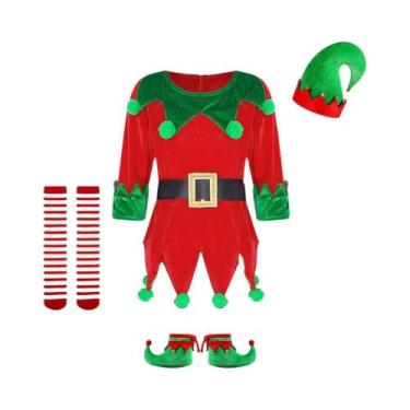 Imagem de Conjunto De Fantasia De Elfo Para Crianças 4 Peças Roupas De Festival 