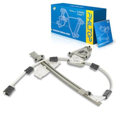 Imagem de PHILTOP Regulador de janela elétrica do lado do passageiro dianteiro direito 741-527 com motor compatível com Jeep Liberty 2002-2007