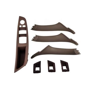 Imagem de Maçaneta da porta interna do carro, tampa decorativa do painel do apoio de braço, compatível com BMW Série 5 F10 F18 520i 525i 528i 2010 2011 2012 2013-2016 Direção esquerda LHD(Mocha)