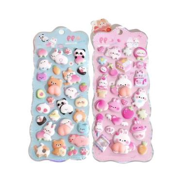 Imagem de Adesivo Kawaii De Coelho 3D Peach Squishy Para Alívio De Estresse, Pre