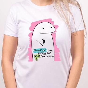 Imagem de 1 Camiseta Bonequinho Flork Meme Quando sua opinião for eu aceito Cami