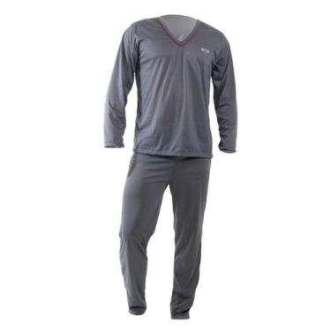 Imagem de Pijama Masculino de Frio Inverno Manga Longa Cor Lisa - Perola Pijamas