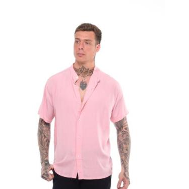 Imagem de Camisa Social Gola Padre Masculina Manga Curta Lisa - Mitchelgutto, Ro