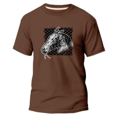 Imagem de Camiseta Algodão Premium Estampa Digital Cavalo Rustico Dtf - Pavesi, 