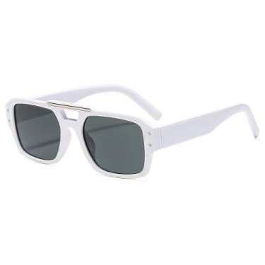 Imagem de Óculos de Sol UV400 - Cor Jelly com Ponte Dupla e Rebites para Homens e Mulheres, Esportivos, para Corrida, Ciclismo e Atividades ao Ar Livre, nas cores branco e preto.