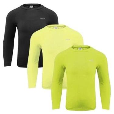 Imagem de Kit 3 Camisas Térmicas Selene Proteção UV50+ Juvenil - Preto e Amarelo 16-Unissex