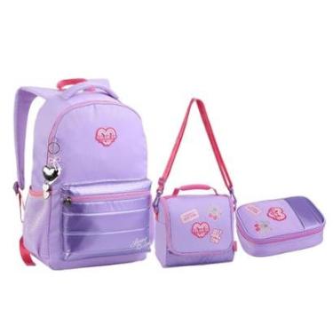 Imagem de Kit Mochila Lancheira e Estojo Bolso Notebook Lorena-Feminino