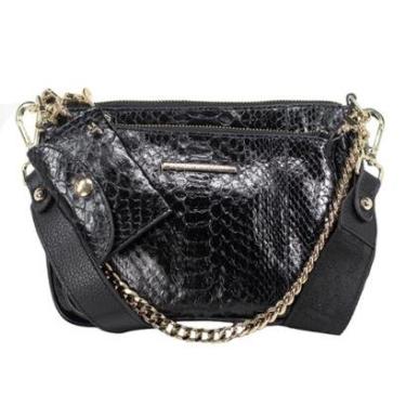 Imagem de Bolsa Feminina Jorge Bischoff Couro Cobra Python Infinita Transversal 00737-Feminino