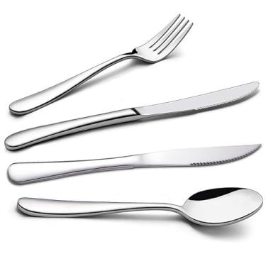 Imagem de Conjunto de talheres para 4, conjunto de talheres de aço inoxidável premium com facas, garfos e colheres, conjuntos de utensílios, talheres para cozinha doméstica