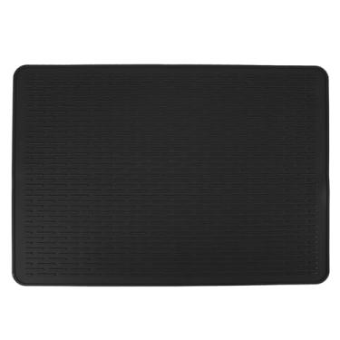 Imagem de Tapete de secagem de prato de silicone Grcfumo, tapete de panela quente de cozinha, almofada de drenagem de balcão de cozinha, adequado para console de cozinha, sob a pia, etc. (Preta)