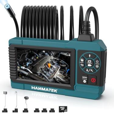 Imagem de HANMATEK Endoscópio industrial 1080p, tela TFT de 4,3 polegadas, cabo flexível de 5 metros, câmera de 8 mm com luzes LED ajustáveis, 1 milhão de pixels, gravação de foto/vídeo, carregamento USB-C