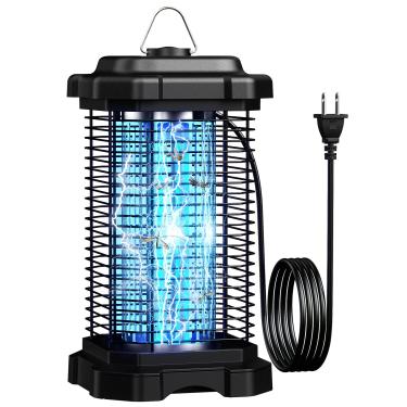 Imagem de Armadilha elétrica para insetos Bug Zapper Outdoor 4000 V, mata-moscas de 20 W, mata-moscas com cabo de extensão de 1,5 m para pátio, quintal, garagem, fazenda