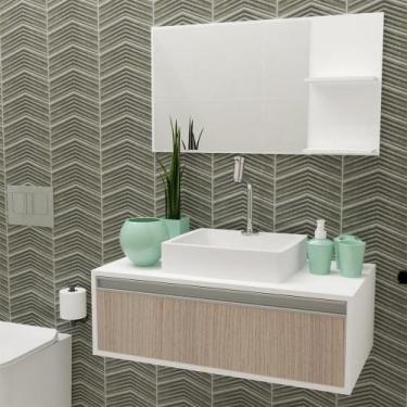 Imagem de Gabinete Para Banheiro Real 80 Grigio C/cuba + Espelho S/c - GABINETTO