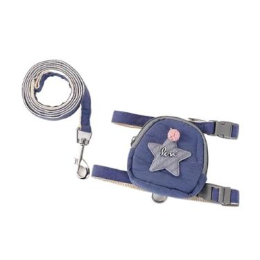 Imagem de Colete de corda de tração fofo para cães e gatos, mochila escolar (azul, GG)