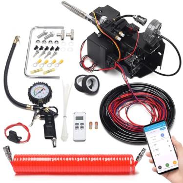 Imagem de Kit de controle de choque de ar sem fio de 130 PSI 25980EZ, aplicativo Bluetooth e controle remoto, fácil instalação, compatível com carros, SUVs, caminhões, HASK-01APP
