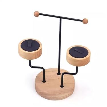 Imagem de Suporte de joias, suporte para pendurar joias, pingente, brincos, pulseira, anel, expositor, suporte em forma de T, metal, mesa, torre, armazenamento de joias, rack de armazenamento de joias (B)