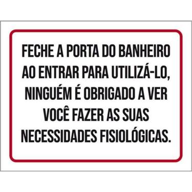 Imagem de Kit 3 Placas Fecha A Porta Do Banheiro Ao Entrar