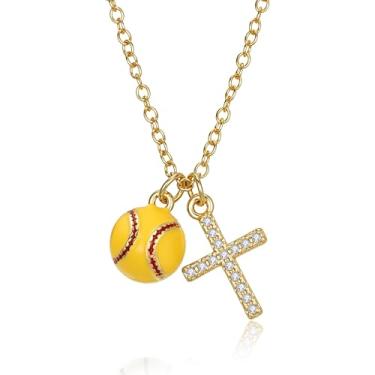 Imagem de JKEIO Colar feminino de futebol, voleibol, softball, basquete, joia inspiradora, presente para amantes de times e treinadores esportivos, pingente, aniversário, dia dos namorados, Adjustable (17+2