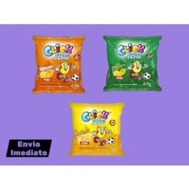 Imagem de Salgadinho Chips Click 15g Com 40 Sortidos Unidades kit Festa Lembranc