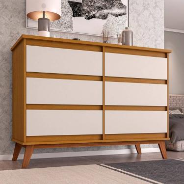 Imagem de Cômoda para Quarto Londres 6 Gavetas - Nature/off White