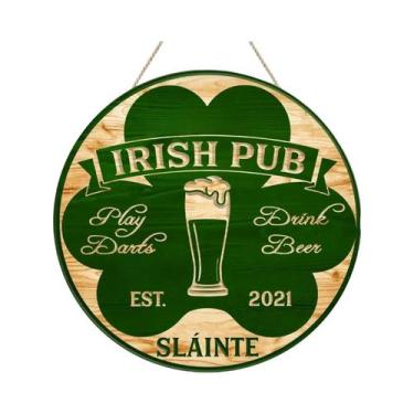 Imagem de Placa Decorativa De Madeira Estilo Retrô Com Trevo Da Sorte Para O Dia