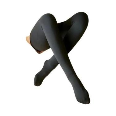 Imagem de Leggings Térmicas Femininas De Cintura Alta Forradas Com Lã, Calças Gr