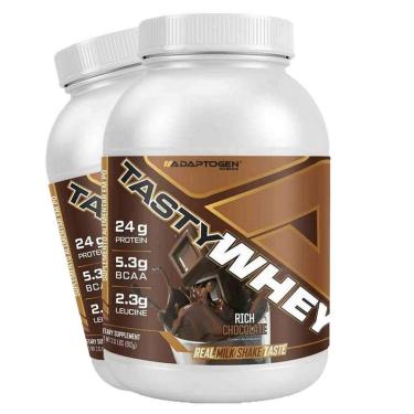 Imagem de Kit 2 Tasty Whey 100% 912g - Adaptogen Science Sabor:Morango