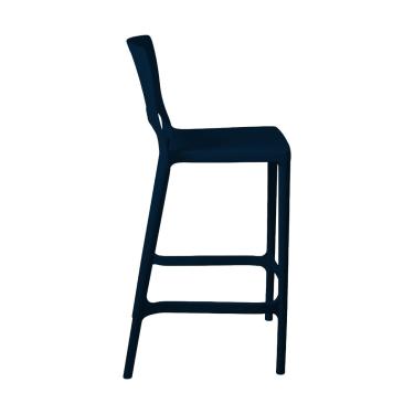 Imagem de Banqueta Alta para Bancada e Cozinha Azul Marinho Empilhável Marte em Polipropileno Acrilys