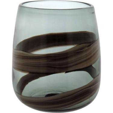 Imagem de Vaso Decorativo Enfeite Casa Vidro 19x17x17cm Marrom
